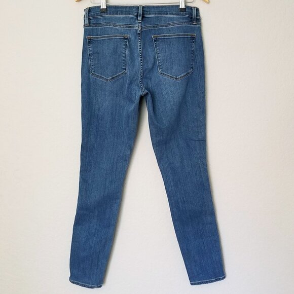 Frame Le High Skinny Jeans 31 Side Stripe Piping Stretchy Twinhill Blue $230 - Picture 6 of 16